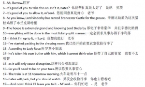 英剧《唐顿庄园》1-6季中英对照剧本字幕