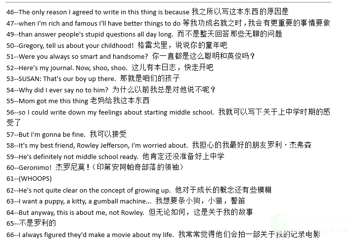 小屁孩日记-中英对照剧本截图.png
