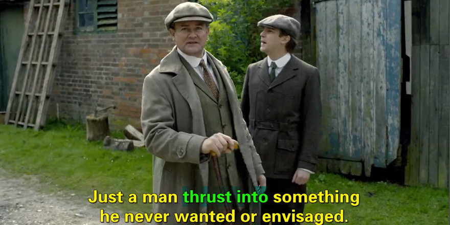 英语常见习语表达：Thrust into sth